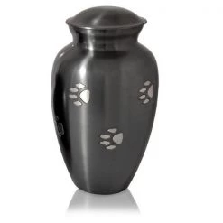 No Sweat My Pet Pawprints Classic Grey Pet Urn; Large