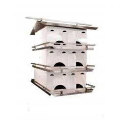 Birds Choice PMSR12ASSEM Starling Resistant Purple Martin House; 3 Floor & 12 Room Assembled
