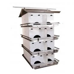 Birds Choice PMSR16 Starling Resistant Purple Martin House; 4 Floor & 12 Room