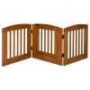 Ruffluv 392406 3 Panel Medium Expansion Pet Gate with Door; Chestnut - 24 x 72 x 0.75 in.