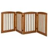 Ruffluv 453606 4 Panel Large Expansion Pet Gate with Door; Chestnut - 36 x 96 x 0.75 in.