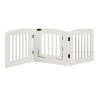 EF Furniture 392403 24 in. Ruffluv 3 Panel Expansion Pet Gate with Door Medium - White