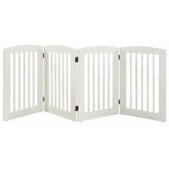 EF Furniture 453603 36 in. Ruffluv 4 Panel Expansion Pet Gate Large - White