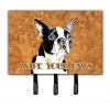 Carolines Treasures SC9140TH68 6 x 9 In. Boston Terrier Wipe your Paws Leash or Key Holder