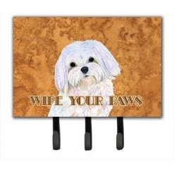 Carolines Treasures SS4897TH68 6 x 9 in. Puppy Cut Maltese Wipe Your Paws Leash or Key Holder