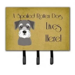Carolines Treasures BB1454TH68 Schnauzer Spoiled Dog Lives Here Leash & Key Holder