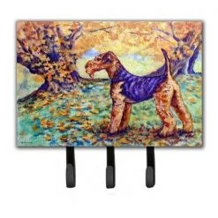 Carolines Treasures 7343TH68 Autumn Airedale Terrier Leash & Key Holder