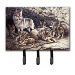 Carolines Treasures BDBA0157TH68 Wolf Wolves by the Den Leash or Key Holder