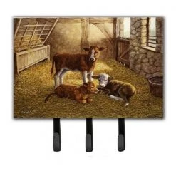 Carolines Treasures BDBA0179TH68 Cows Calves in the Barn Leash or Key Holder