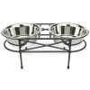 Pets Stop RDB1-M Mesh Double Elevated Double Dog Bowl - Medium
