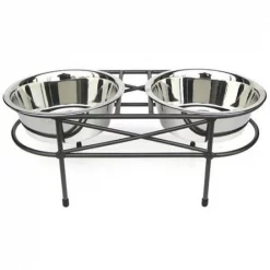 Pets Stop RDB1-M Mesh Double Elevated Double Dog Bowl - Medium