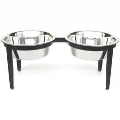 Pets Stop RDB17-M Visions Double Elevated Dog Bowl - Medium