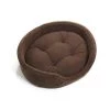 Furhaven Cat Furhaven 13508421 Snuggle Terry & Suede Oval Bed - Espresso Extra Large Pet Bed