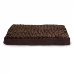 Furhaven Cat Furhaven 34408012 Ultra Plush Deluxe Ortho Mat - Chocolate Large Pet Bed