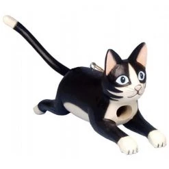 Songbird Essentials Leaping Black & White Cat Birdhouse