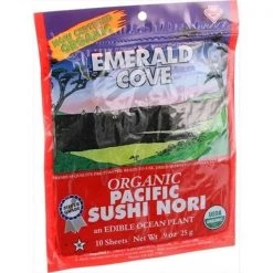 Emerald Cove Organic Pacific Sushi Nori - Toasted - 10 Sheets