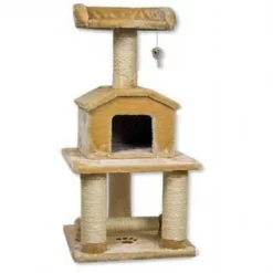 Catlady 45 in. Beige Cat Tree Condo Furniture