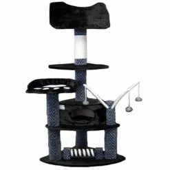 Go Pet Club F18 62 in. Grey and Black Cat Tree Condo Furniture
