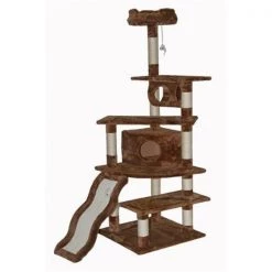 Catlady 70 in. Brown Cat Tree Condo Furniture