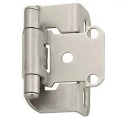 Hd A07550 G10 Amerock Decorative Half Wrap 0.5 in. Overlay Self Closing Cabinet Door Hinge; Satin Nickel pair