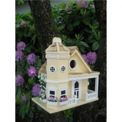 Home Bazaar HB-9095YS Fledgling Series Flower Pot Cottage Birdhouse - Yellow