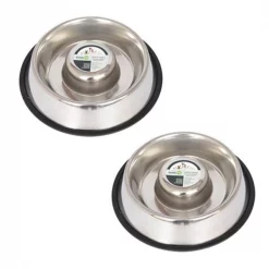 Iconic Pet Llc Iconic Pet 51440 48 oz. Slow Feed Stainless Steel Pet Bowl - Large