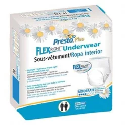 PRESTO ABSORBENT PRODUCTS PRTAUB14020 Presto Flex Right Protective Underwear; Medium - 32 to 44 in. Good Absorbency