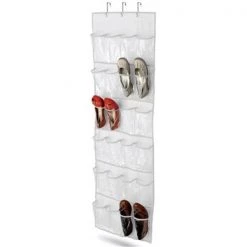 Honey White 24 Pair Over Door Shoe Organizer SFT-01242