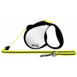 Flexi North America Llc RFLCT S Small Black & Neon Yellow Reflective Retractable