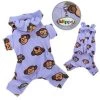 Klippo Pet KBD024MZ Adorable Silly Monkey Fleece Dog Pajamas & Bodysuit With Hood; Lavender - Medium
