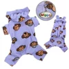 Klippo Pet KBD024LZ Adorable Silly Monkey Fleece Dog Pajamas & Bodysuit With Hood; Lavender - Large