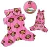 Klippo Pet KBD036LZ Adorable Silly Monkey Fleece Dog Pajamas & Bodysuit With Hood; Pink - Large