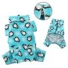 Klippo Pet KBD057SZ Penguins & Snowflake Flannel Pajamas With 2 Pockets; Turquoise - Small