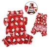 Klippo Pet KBD058MZ Penguins & Snowflake Flannel Pajamas With 2 Pockets; Red - Medium