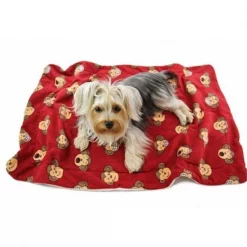 Petpath Silly Monkey Ultra-Plush Blanket; Burgundy - One Size