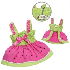 Petpath Juicy Watermelon Sundress With Large D-ring - Extra Small