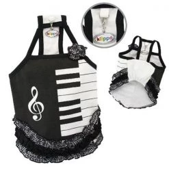 Klippo Pet KDR058MZ Adorable Piano Dress With Ruffles - Medium