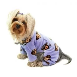 Klippo Pet KlippoPet KBD070MZ Silly Monkey Fleece Turtleneck Pajamas - Lavender; Medium