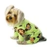 Klippo Pet KlippoPet KBD071SZ Silly Monkey Fleece Turtleneck Pajamas - Lime; Small