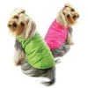 Klippo Pet KlippoPet KJK059SZ Reversible Parka Vest With Ruffle Trims - Lime & Pink; Small