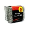 Bulk Buys HT306-108 4-3/4" x 3-1/2" Silver Nylon Foam Aluminum Ultra Scouring Pads - Pack of 108