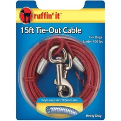 RuffiN It 780230 15ft. Hd Cable Tie-Out Red