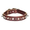 Leather Brothers Inc. 6081-BK22 Black Signature Leather Spike and Stud Dog Collar -Size 22