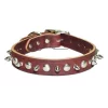 Leather Brothers Inc. 6081-PK24 Pink Signature Leather Spike and Stud Dog Collar Size 24