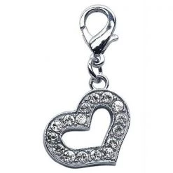 Mirage Pet Products 11-09 CL Lobster Claw Heart Charm Clear