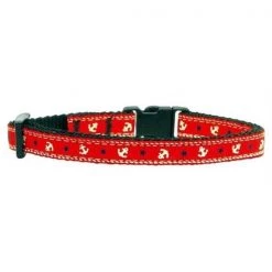 Mirage Pet Products 125-016 CTRD Anchors Nylon Ribbon Collar Red Cat Safety