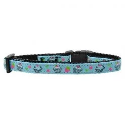 Mirage Pet Products 125-019 CTBBL Cupcakes Nylon Ribbon Collar Baby Blue Cat Safety