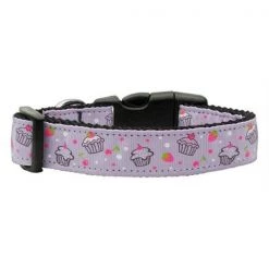 Mirage Pet Products 125-019 MDPR Cupcakes Nylon Ribbon Collar Purple Medium