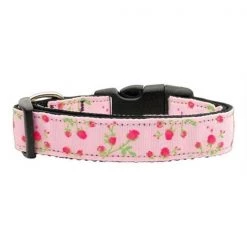 Unconditional Love Roses Nylon Ribbon Collar Light Pink Medium