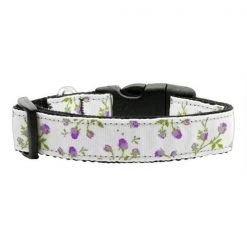 Unconditional Love Roses Nylon Ribbon Collar Purple Medium